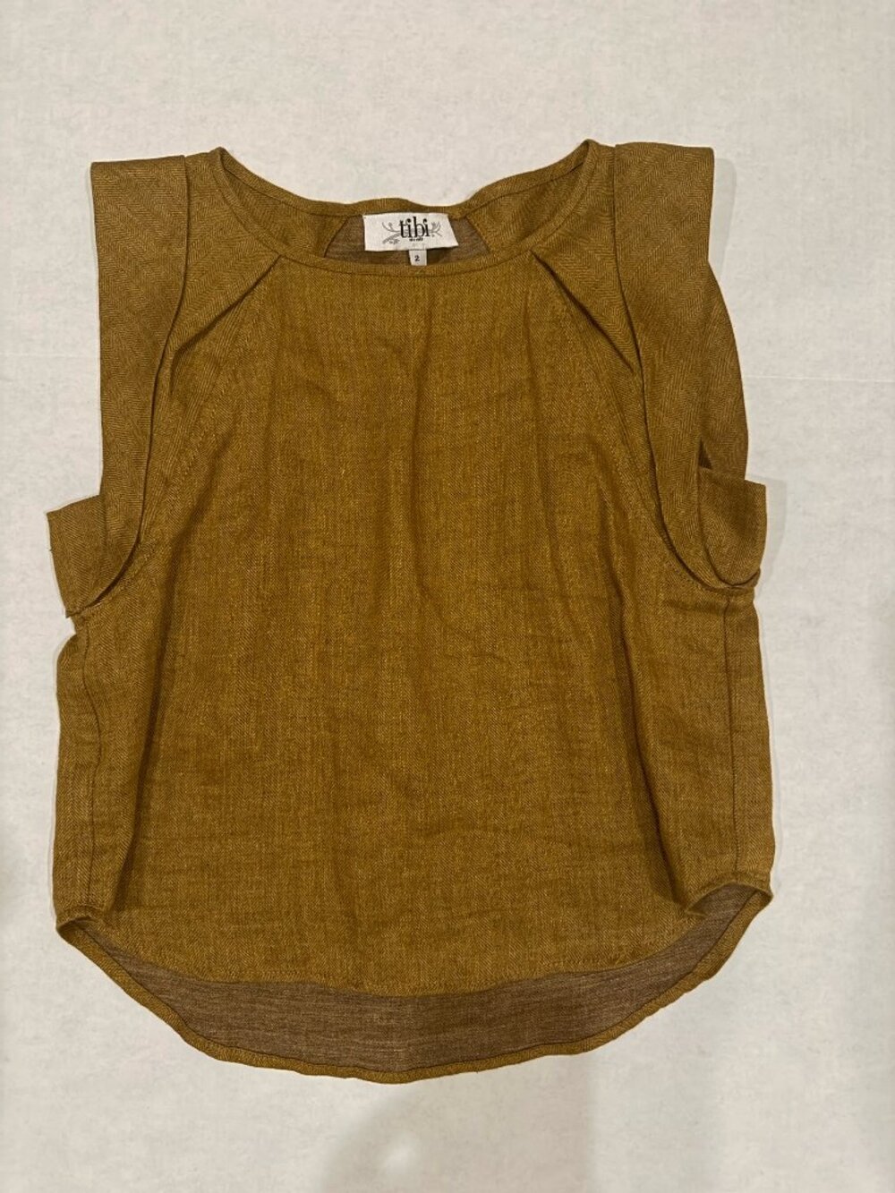 Tibi Size 2 Mustard Linen 3-Piece Set Jacket Top Shorts